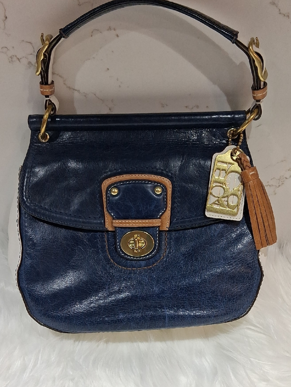 Coach VINTAGE Willis Rare 70th Anniversary Leather Bag with Legacy Lining